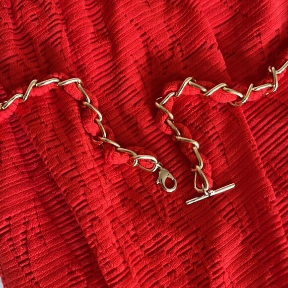 NWT Cache Red Lace Brocade Belted Maxi Dress SMALL - Picture 12 of 16